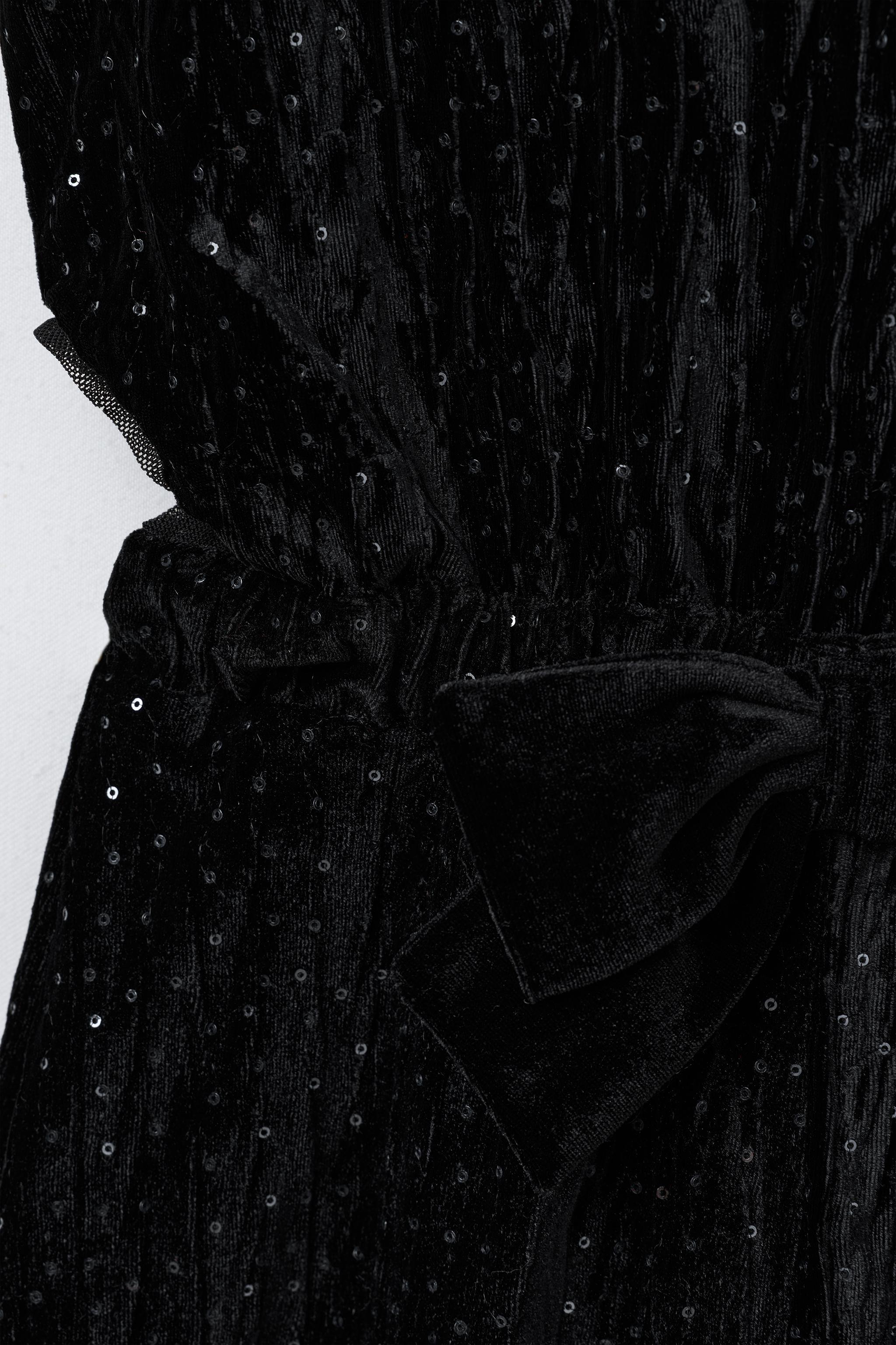 LONG SHIMMER VELVET JUMPSUIT